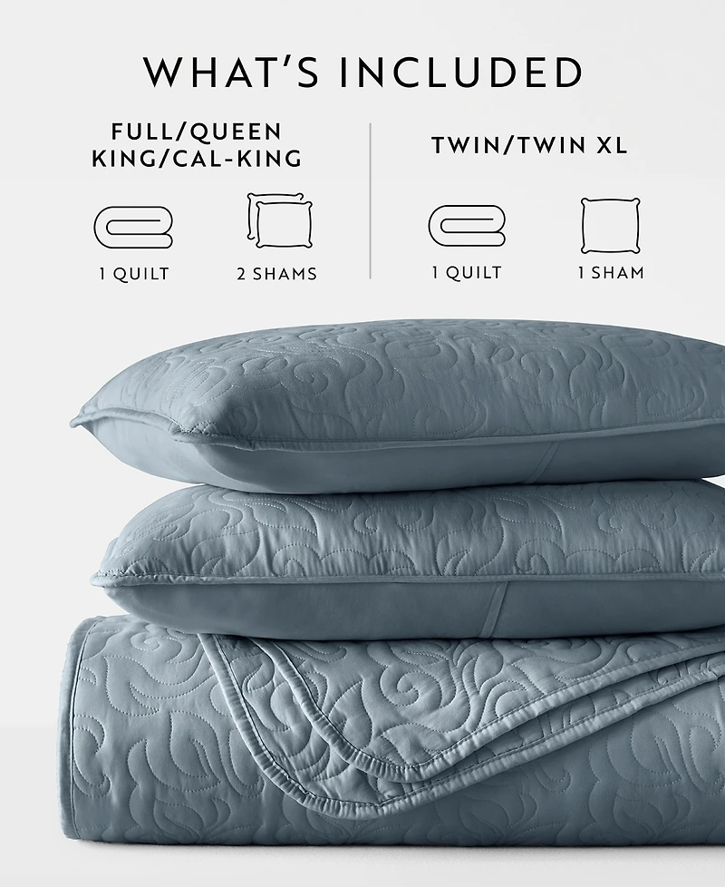 ienjoy Home Floral Stitch 3-Pc. Lightweight Quilt Set