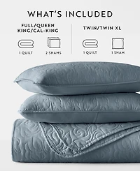 ienjoy Home Floral Stitch 3-Pc. Lightweight Quilt Set