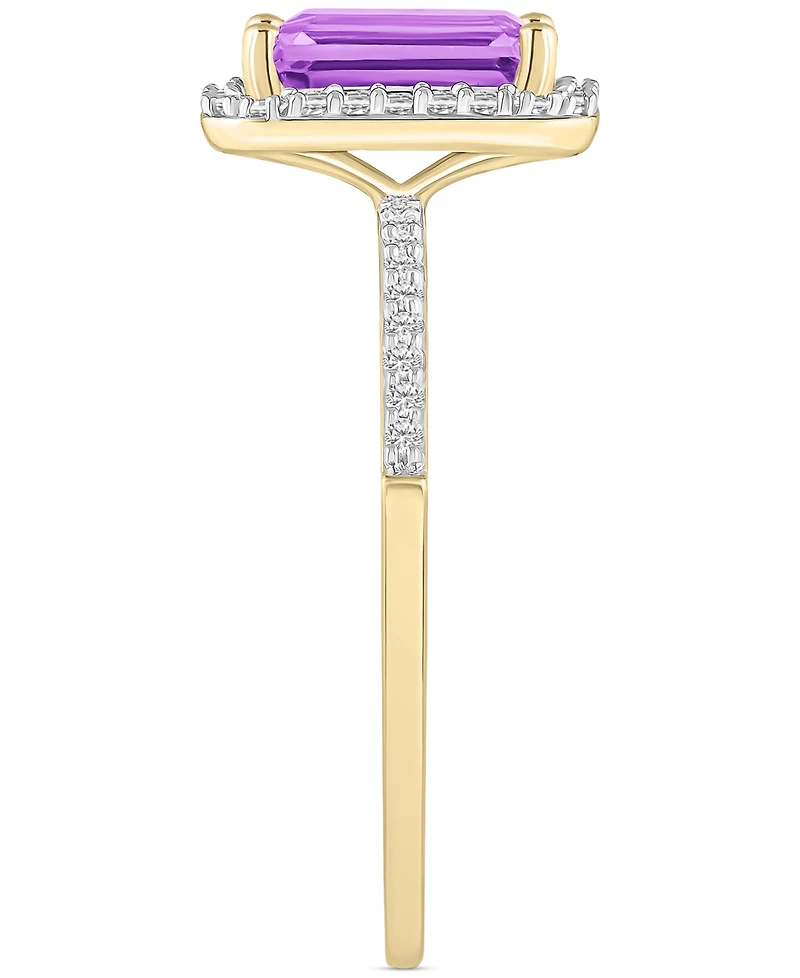 Blue Topaz (2 ct. t.w.) & Lab Created White Sapphire (1/4 Statement Ring 10k Yellow Gold