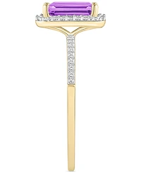 Blue Topaz (2 ct. t.w.) & Lab Created White Sapphire (1/4 Statement Ring 10k Yellow Gold