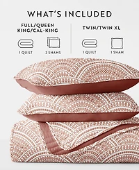 ienjoy Home Scallop Reversible 3-Pc. Lightweight Quilt Set, King/California King