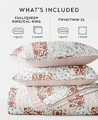 ienjoy Home Scrolled Patchwork Reversible -Pc. Lightweight Quilt Set