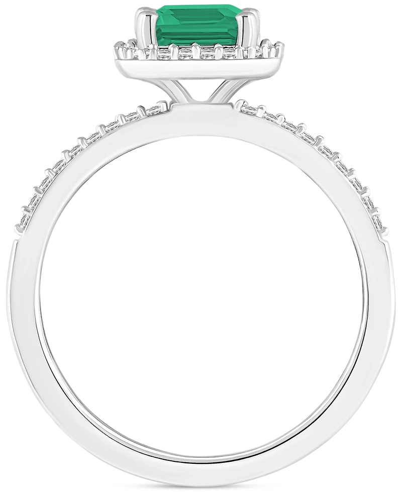 Blue Topaz (2 ct. t.w.) & Lab Created White Sapphire (1/4 Statement Ring 10k Yellow Gold