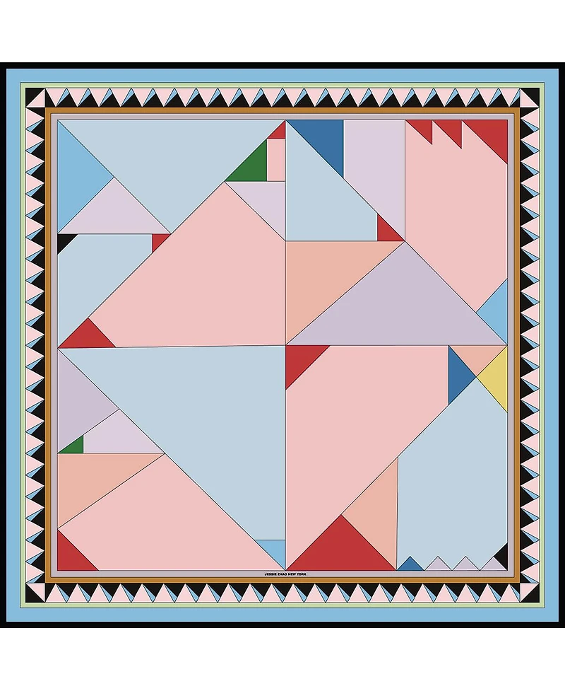 Jessie Zhao New York Double Sided Wool Silk Scarf In Color Recombination
