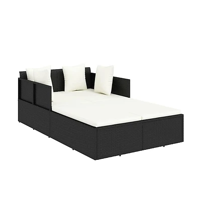 Sunbed with Cushions 71.7"x46.5"x24.8" Poly Rattan