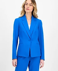 Le Suit Women's Crepe One-Button Straight-Leg Pantsuit, Regular & Petite