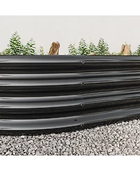 Raised Garden Bed Outdoor, Oval Large Metal Raised Planter Bed for for Plants, Vegetables