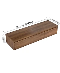 Streamdale 60" Bathroom Cabinet,Soft Close Drawer,Float Mounting Design (Only Vanity, Without Sink)