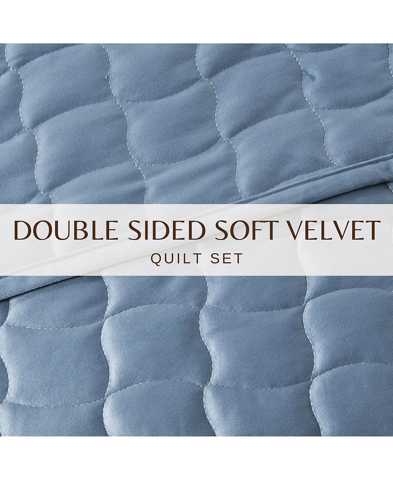 Linery & Co. Velvet Solid Quilt Set