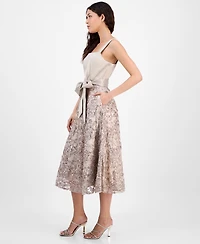 Tahari Asl Women's Satin & Soutache Sequin Midi Dress