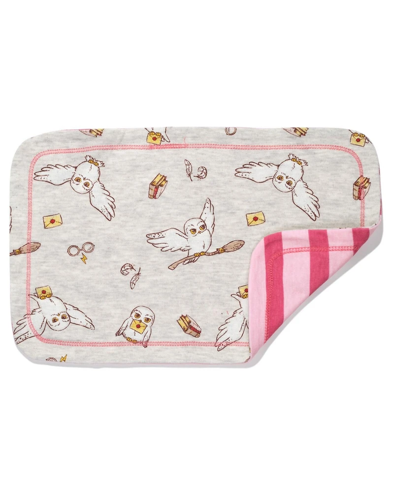 Harry Potter Baby Boys Zip Up Sleep N' Play Bib Blanket and Burp Cloth 4 Piece Outfit Set