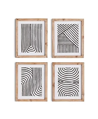 Achromatic Linear Petite Prints Set of 4