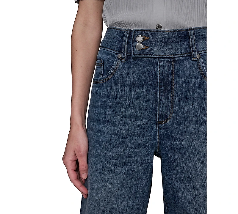 Karl Lagerfeld Paris Women's Scallop Cropped Denim Pants