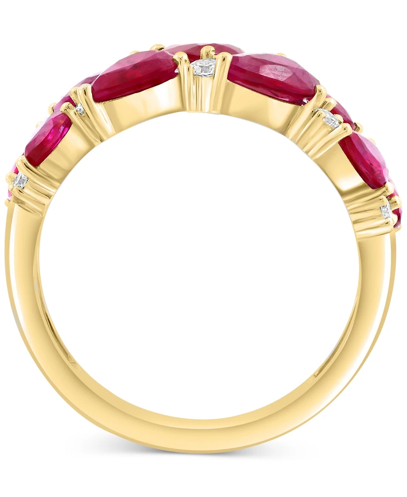 Effy Ruby (3 ct. t.w.) & Diamond (1/4 ct. t.w.) Pear Cluster Ring in 14k Gold