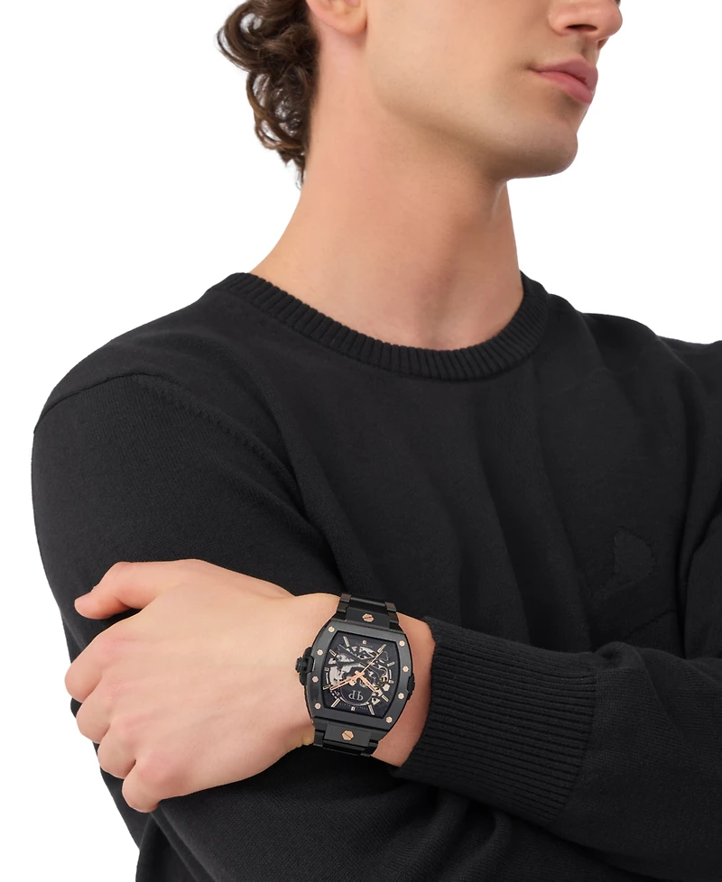 Philipp Plein Men's Automatic The Skeleton 2.0 Black Ion Plated Bracelet Watch 44mm
