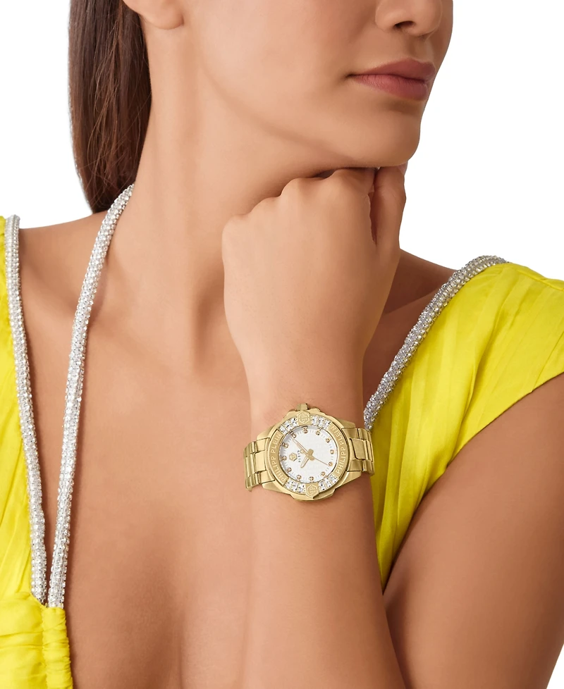 Philipp Plein Women's Majesty Gold Ion Plated Bracelet Watch 38mm