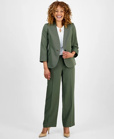 Le Suit Women's Collarless Wide-Leg Pantsuit, Regular & Petite