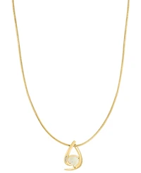 Effy Ethiopian Opal (1-5/8) & Diamond (1/20 ct. t.w.) 18" Pendant Necklace in 14k Gold-Plated Sterling Silver