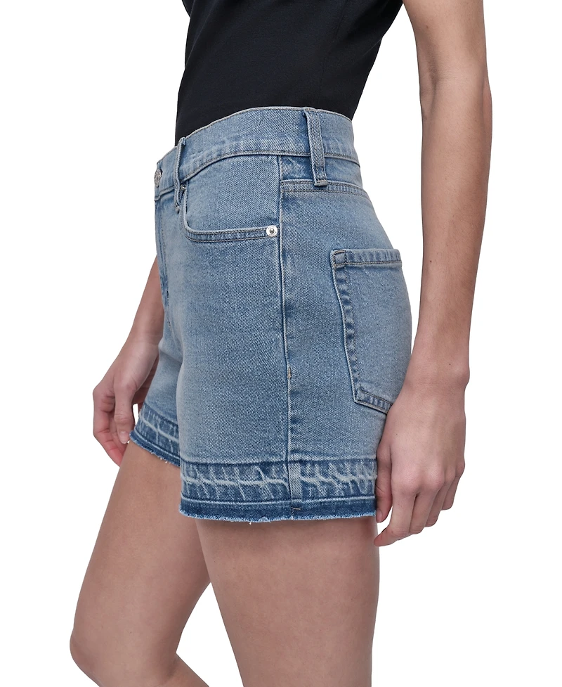 Dkny Jeans Women's Mid-Rise Released-Hem Denim Shorts - Kx7