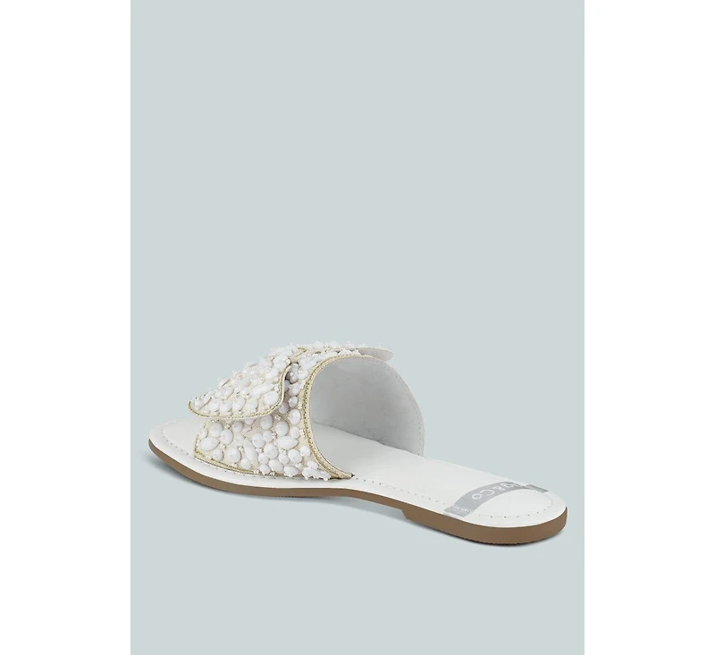 Pipa Big Bow Beaded Flats