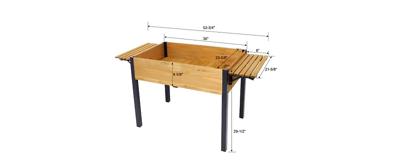 Raised Garden Bed Planter Box with Legs & Storage Shelf Wooden Elevated Vegetable Growing Bed for Flower/Herb/Backyard/Patio/Balcony 48.5x30x24.4in