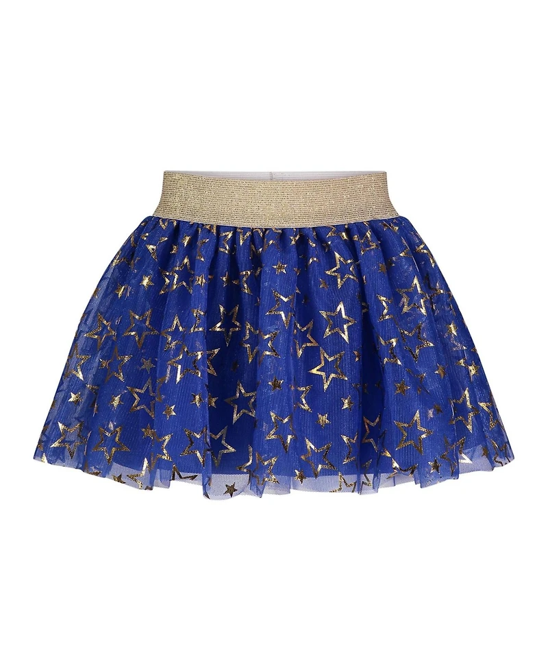 Dc Comics Justice League Wonder Woman Costume T-Shirt Tulle Skirt Headband and Cape 4 Piece Set