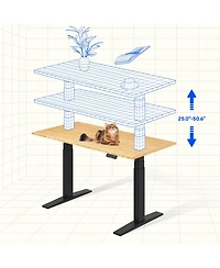 Flexispot E7-commercial W Electric Adjustable Standing Desk, Bamboo Top