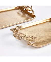 Pomegranate Branch Decorative Trays Set of 2