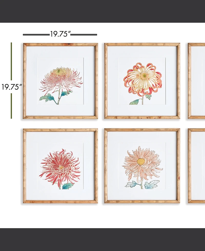 Colorful Chrysanthemum Prints St/6