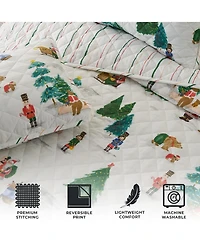 Linery & Co. Holiday Printed Microfiber Quilt Set with Shams