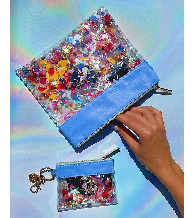Packed Party Everyday's A Birthday Confetti Pouch Small Cute To-Go Purse or Cosmetic Make Up Set Bag with Zipper Compact Travel Organizer for Women