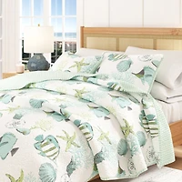 Linery & Co. Coastal Microfiber Quilt Set With Shams
