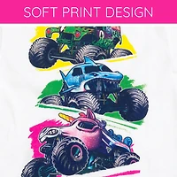 Monster Jam Toddler Girls Drop Shoulder T-Shirt and Bike Shorts Outfit Set