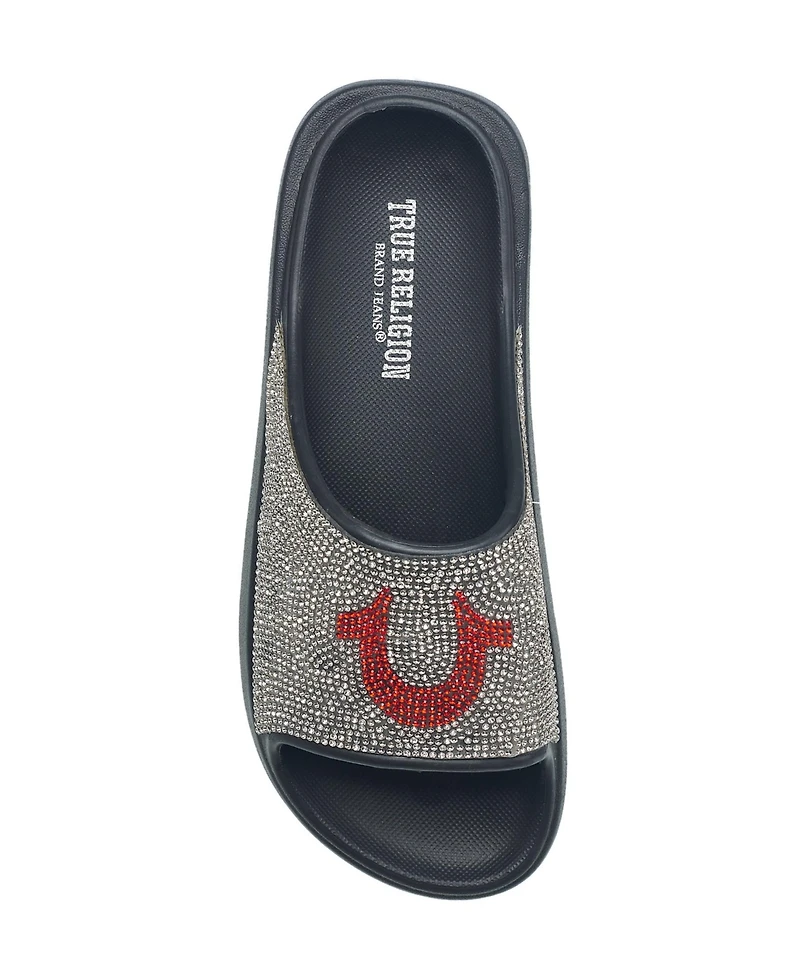 True Religion Ladies Stallion Rhinestone Logo Sandal