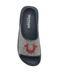 True Religion Ladies Stallion Rhinestone Logo Sandal