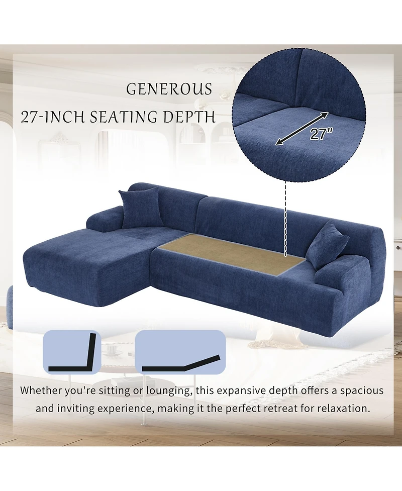 Modern Large L-Shape Modular Sectional Sofa for Living Room, Bedroom, Salon, 2 Piece Free Combination, Simplified Style