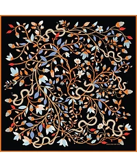 Jessie Zhao New York Double Sided Wool Silk Scarf Of Night's Enchanted Garden