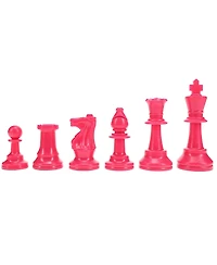 We Games Color Bright Plastic Staunton Tournament Chess Pieces with 3.75 in. King - Half Chess Set of Chess Pieces Only
