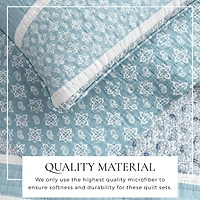 Linery & Co. Stripe & Paisley Microfiber Quilt Set With Shams