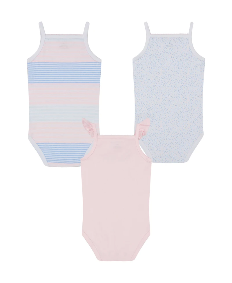 Tommy Hilfiger Baby Girls 3-Pack Pastel Patterns Tank Bodysuits