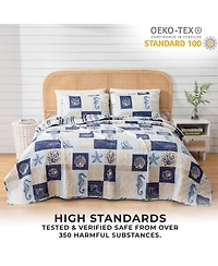 Linery & Co. Seashell Patchwork Microfiber Quilt Set With Shams
