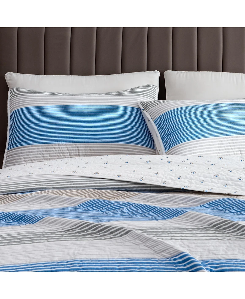 Linery & Co. Striped Microfiber Quilt Set With Shams