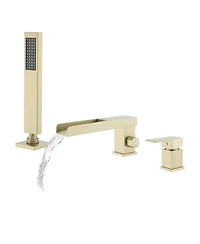 Casainc Deck Mounted Bathroom Tub Faucet Trim with Handshower
