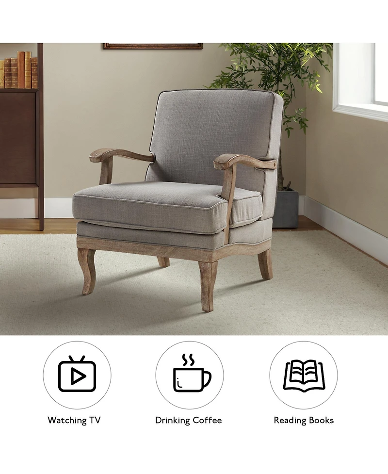 Rinaldo Wooden Upholstered Armchair with Legs