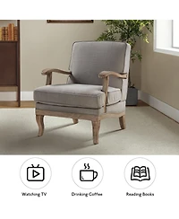 Rinaldo Wooden Upholstered Armchair with Legs