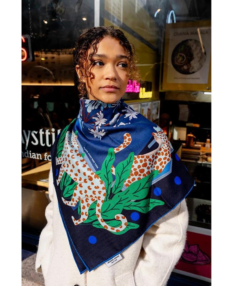 Jessie Zhao New York Double Sided Wool Silk Scarf Of Night Banquet