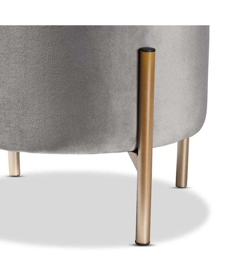 Baxton Studio Malina Contemporary Glam and Luxe Pink Velvet Fabric Upholstered and Gold Finished Metal Storage Ottoman