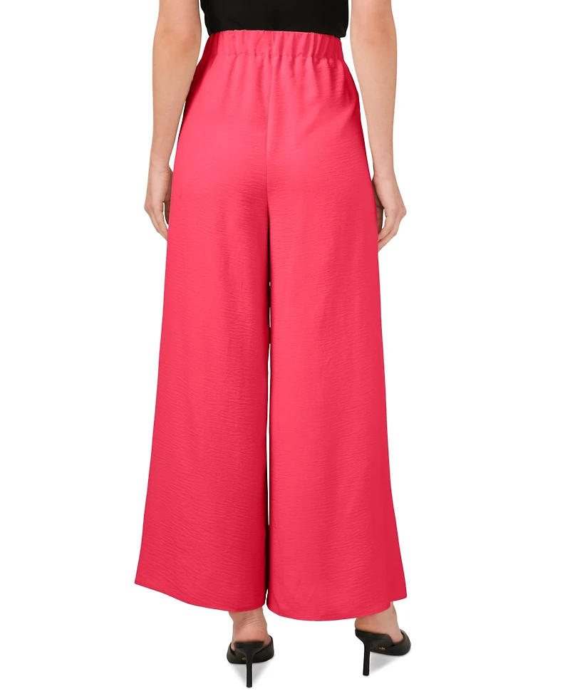 CeCe Women's Overlap Tie Front Wide Leg Soft Pants