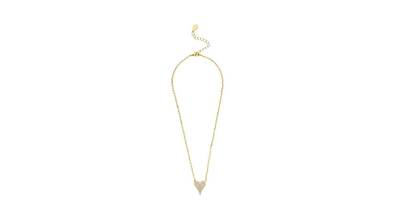 Rivka Friedman 18K Gold Clad Elongated Heart Necklace
