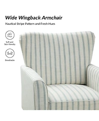 Upholstered Warren Armchair with Solid Wood Legs
